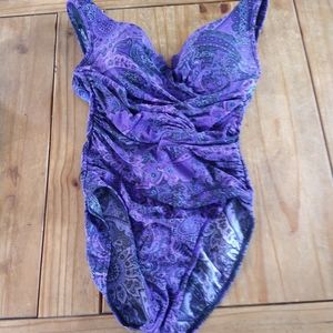 MIRACLESUIT PURPLE BATHING SUIT